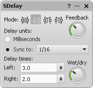 SDelay parameter editor window